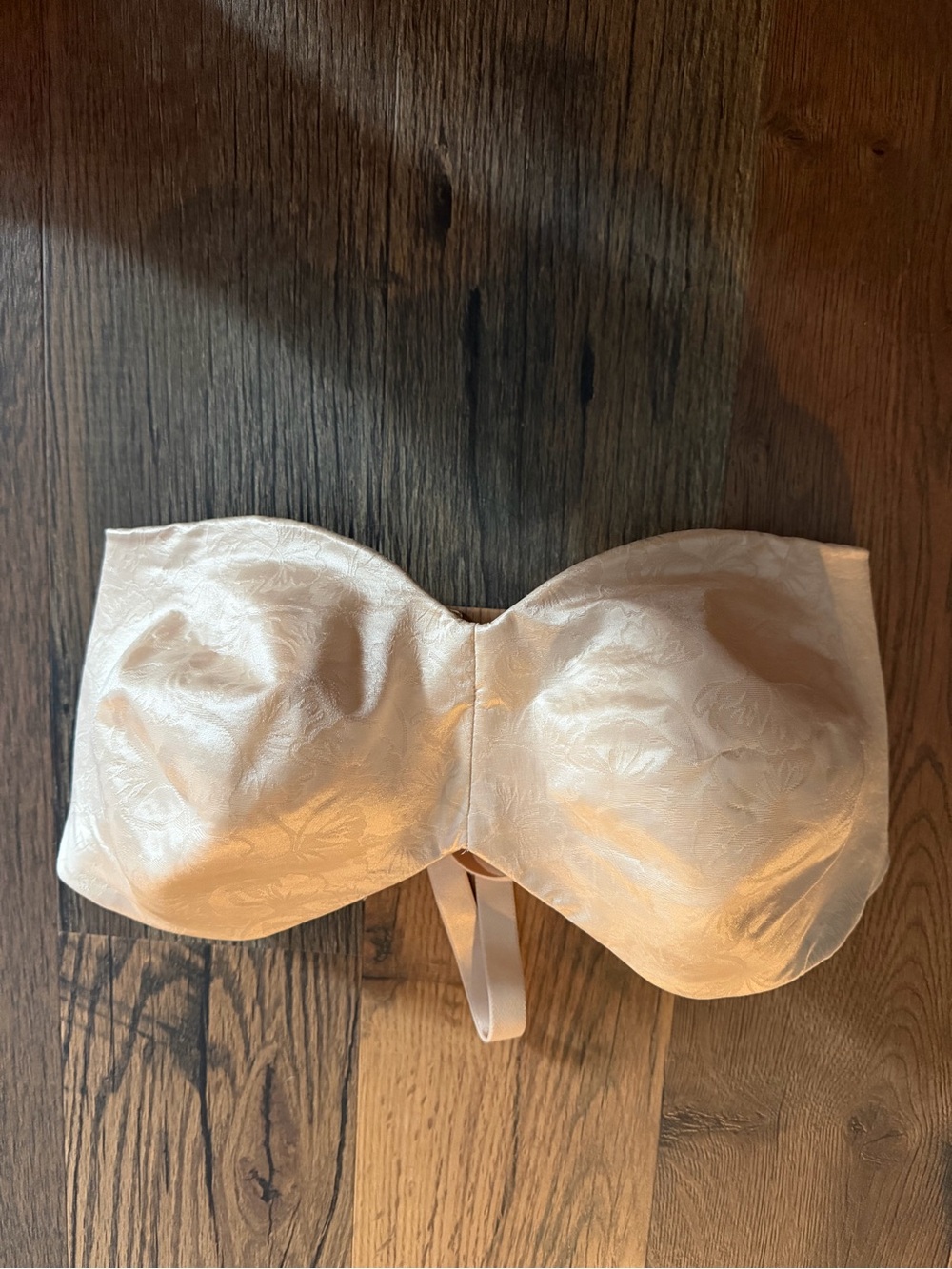 Strapless Floral Bra in Beige 36G